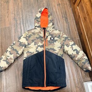 Hurley Camouflage Hooded Jacket with Orange Accents